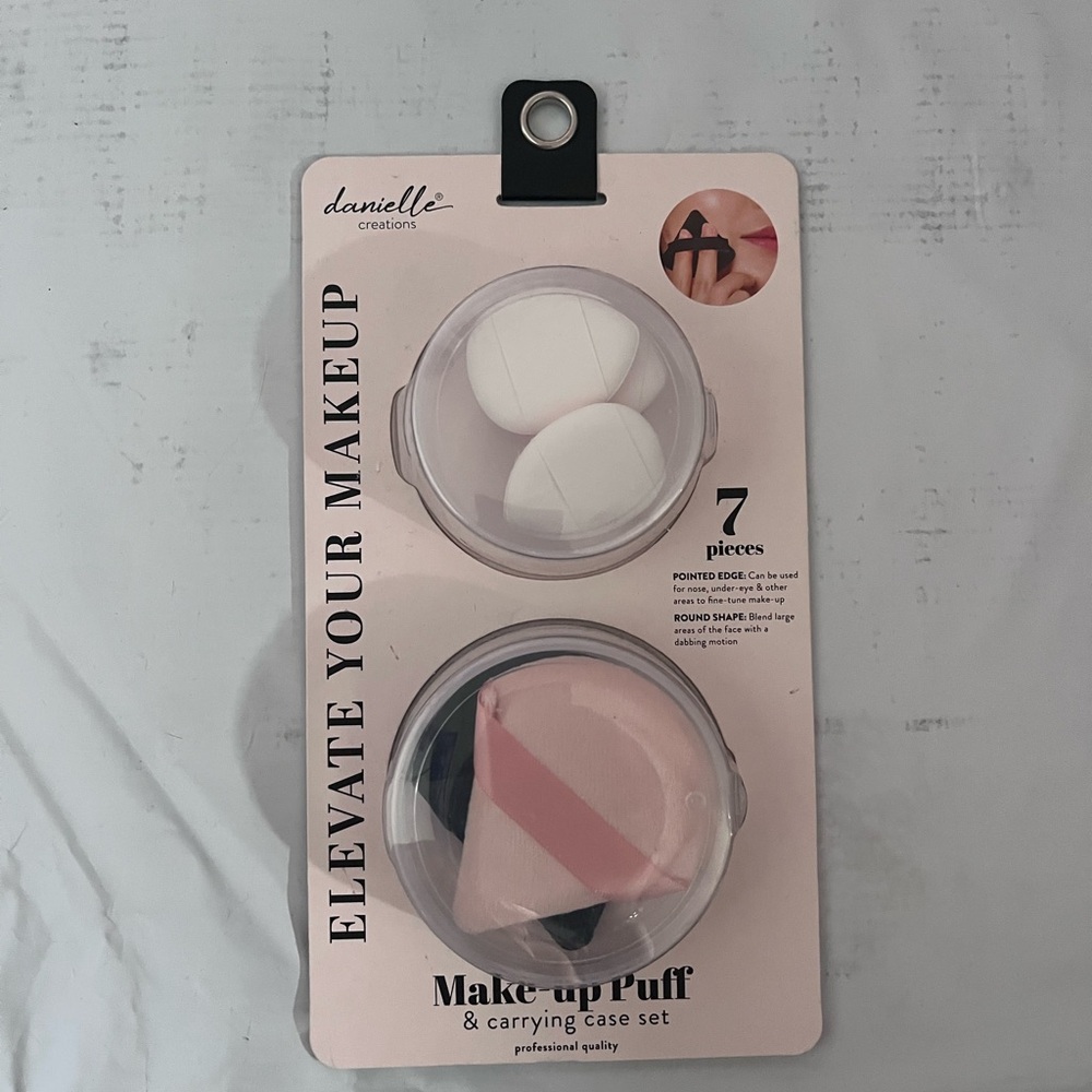 Danielle Creations Makeup Puff & Case Set - White and Pink